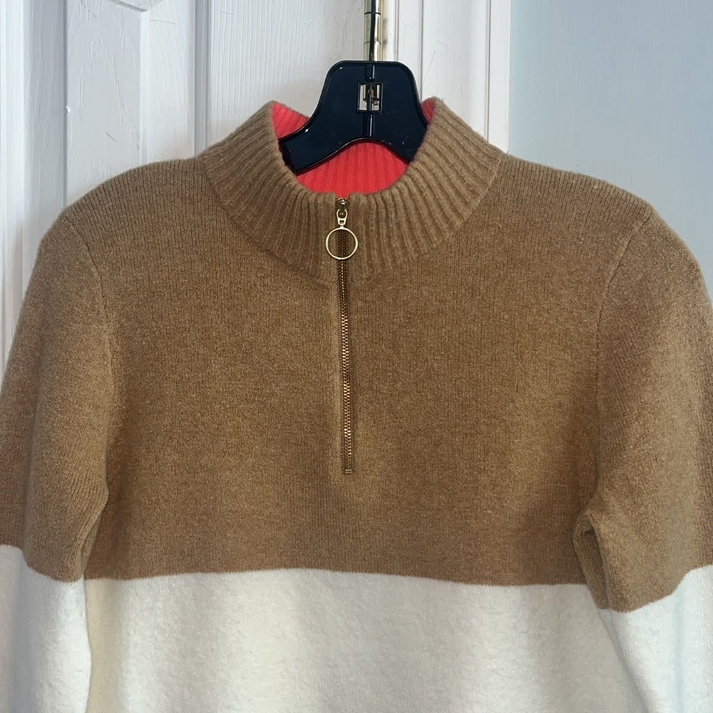 J.Crew Women's Colorblock Zip-Up Sweater Size XSmall - Picture 3 of 11